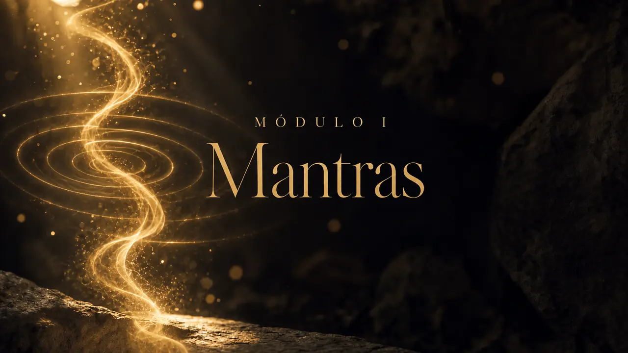 Espiral dorada que representa el sonido y la vibración del mantra
